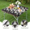 thumbnail image 4 of Black Geometric Triangle Arrow Pattern Square Fitted Tablecloth with Elastic Edge,Square Table Cover,Washable Elastic Table Cover for Home Kitchen Party Decor 34"x34", 4 of 6