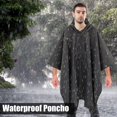 thumbnail image 3 of FNNMNNR Waterproof Rain Poncho Lightweight Reusable Raincoat Hooded Rainwear with Grommetsfor Outdoor Activities  Hiking, 3 of 9