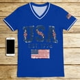 thumbnail image 5 of YVNAURA Women's 250th Anniversary V Neck T Shirt America 250 Semiquincentennial Patriotic Tee 1776-2026 USA Flag Graphic Family Matching Shirts for Women 4th of July, Blue, L, 5 of 8