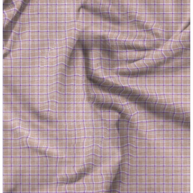 Soimoi Brown Heavy Satin Fabric Plaid Check Print Fabric by the Yard 54 Inch Wide