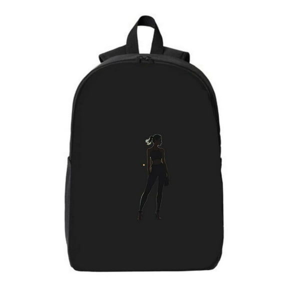 Minimalistic Black Backpack - Durable School Travel Backpack for 15 " Laptop & iPad Unisex Style