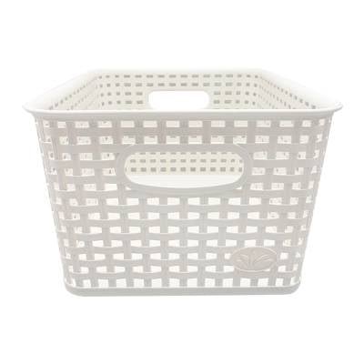 Canasta Cubasa Ratán Plástico Mediana 12 Litros Blanco
