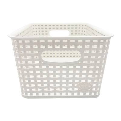 Canasta Cubasa Ratán Plástico Mediana 12 Litros Blanco