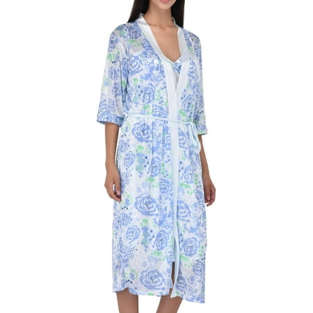 - Women's Satin Silk 2 Piece Nightgown Set by EZI