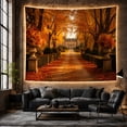 thumbnail image 6 of Autumn Estate Gravel Path with Fallen Leaves, Romantic Painterly Landscape for Nature Lovers, Vintage Home Decor, Housewarming Gift Tapestry Wall Hanging for Bedroom, Living Room and Dorm, 6 of 7