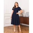 thumbnail image 2 of a.Jesdani Womens Plus Size Dresses Flutter Sleeve A-Line Midi Dress Wedding Guest Dress Navy L, 2 of 14