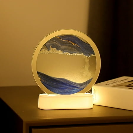 

Tbslaqlo YMoving Sand Art Picture Color Changing Quicksand Lamp 3D Deep Sea Sandscape Night Light 360° Rotating Sand Art Liquid Motion Decor With Remote Control