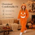 thumbnail image 4 of Abcomgle Pumpkin Onesie for Women Halloween Costumes Hooded Pajamas Plush Onesie Pjs Flannel Long Sleeve Loungewear Jumpsuit Set, 4 of 8