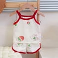 thumbnail image 2 of WUANDIXFA Kids Matching Pajamas 2 Pcs Summer Girl Nightgown Cartoon Pajamas for Kids Teenager Baby Cute Children Clothing,Watermelon Red,12-18 Months, 2 of 5