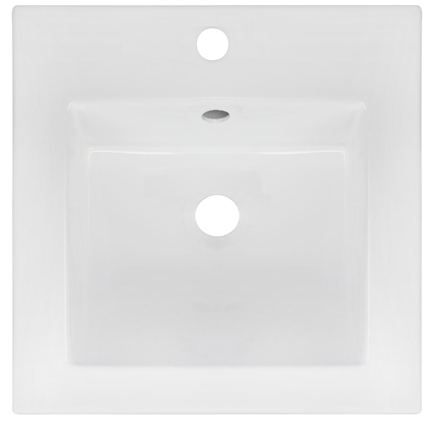 American Imaginations -in. W Floor Mount White Vanity Set For 1 Hole Drilling AI