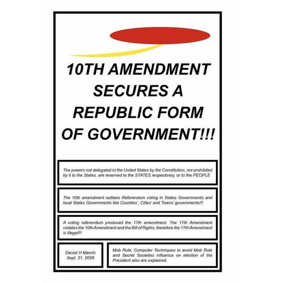 10th Amendment Secures a Republic Form of Government!!! (Hardcover)