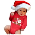thumbnail image 2 of Zshosam Girl Christmas Bodysuits Newborn Baby Boy Girl Fall Winter Clothes Long Sleeve Sweatshirt Romper Cute Infant Size 3 6 Months,(White 3-6 Months), 2 of 4