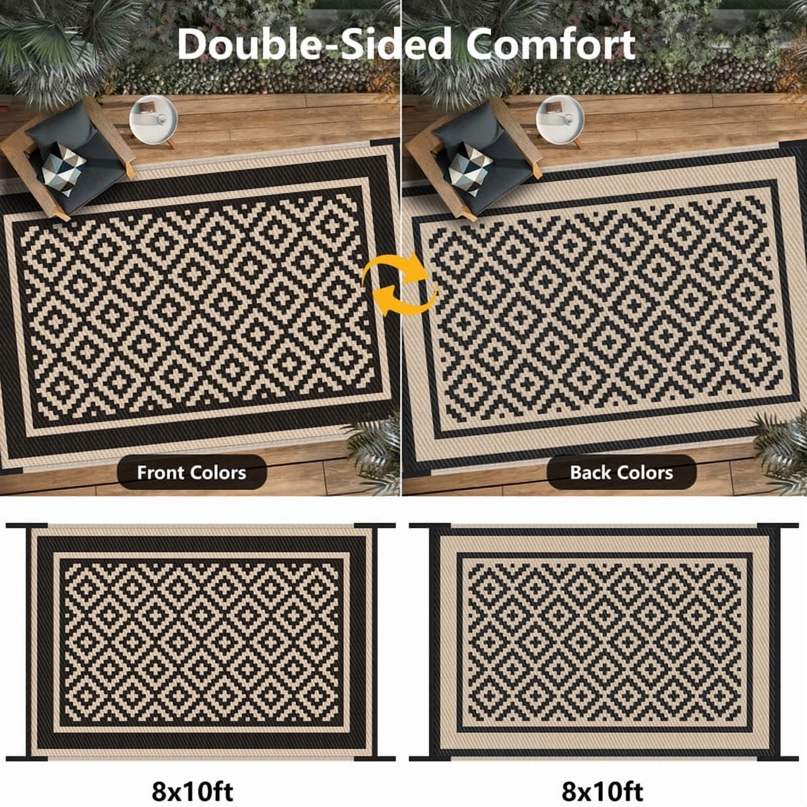 Kohree 8'x10' Reversible Waterproof Outdoor Rug photo 3