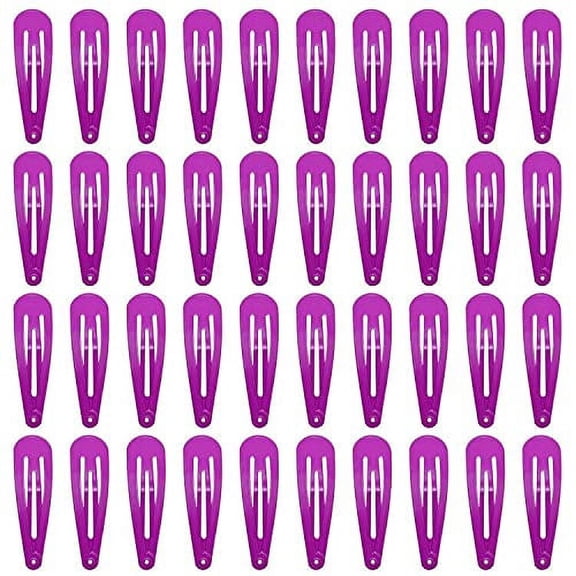 100 Pack Black Metal Snap Hair Clips, 1.8 Inch (4.7cm) Barrettes for Women, Non-Slip Smooth Coated Hair Accessories, Basic Simple Design