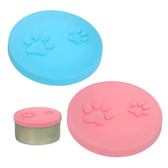 BPPEG 2Pcs Airtight Pet Food Can Lids,Flexible Silicone Can Covers for Dog and Cat Food,3-in-1 Dog Food Can Lids,Universal Size Fit Most Standard Size Dog and Cat Food