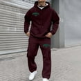 thumbnail image 2 of BOOMNY Mens Sweatsuits Letter Graphic Hoodies Baggy Sweatpants 2Pcs Gym Sweat Suits Running Jogging Fall Winter Athletic Tracksuit Outfits, 2 of 4