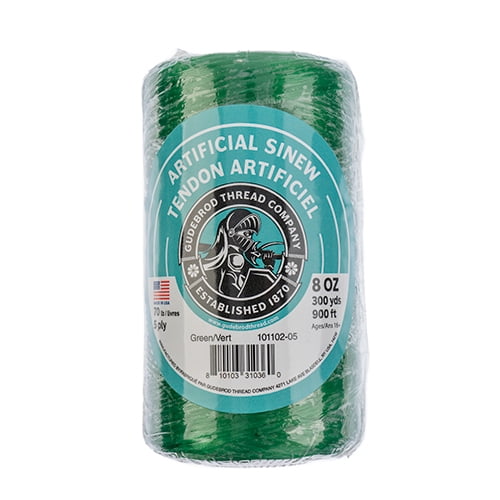 Gudebrod Sinew 300 Yards (900 ft) Green Artificial Sinew Thread, 8oz ...