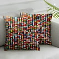 thumbnail image 3 of World Flags of The Countries of The World, Cute International Throw Pillowcase, White, 3 of 7