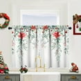 thumbnail image 3 of Christmas Kitchen Curtains and Valance Set of 3, Xmas Holly Red Berry Kitchen Window Tier Curtains Farmhouse Window Valances Rod Pocket Panels for Winter Christmas Holiday Home Decor, 3 of 6