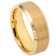 thumbnail image 1 of 8mm Yellow Gold IP Brushed Center, Shiny Beveled Edge Wedding Band Ring For Men Or Ladies, 1 of 7