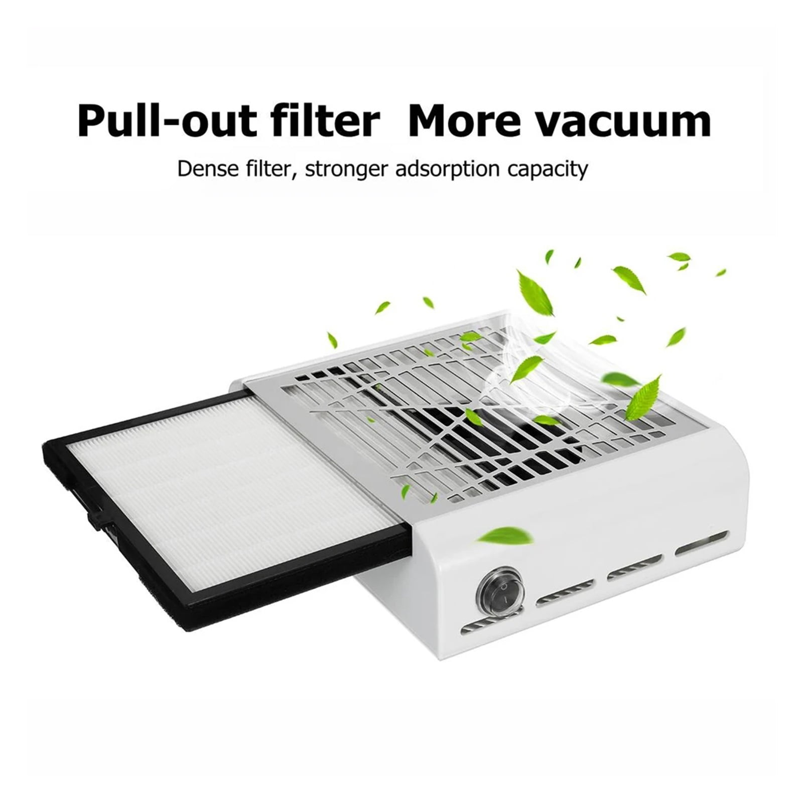 Nail Dust Vacuum, Professional Nail Dust Collector Machine 60W Suction Vacuum Cleaner With Manicure For Collecting Clean 4500RPM Nail Suction ,Powerful Suction