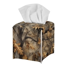 Psesaysky Hunting Camo Tissue Box Cover Square, Waterproof PU Leather Car Tissue Holder Facial Napkin Organizer Fashion Decorative on Table and Bathroom, Office