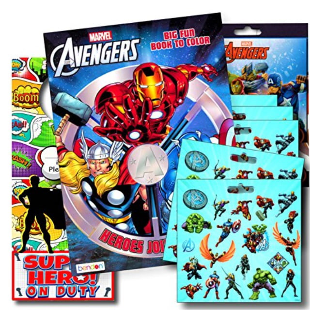 30 Colouring Pages Maevel Avengers Assemble Boom Colouring Pad Play Pack Sticker 