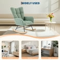thumbnail image 2 of Glider Rocking Chair with Wood Legs and Two Side Pockets, Upholstered with Padded Seat and High Backrest, 300Lb Capacity Comfortable Rocker for Living Room or Bedroom, 2 of 8