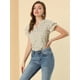 thumbnail image 4 of Blusa Informal Con Cuello En V Y Manga De Casquillo Superior Con Estampado Floral Para Mujer Amarillo L, 4 of 6