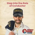 thumbnail image 6 of Nicky Bigs Novelties Adult Deluxe Navy Train Conductor Hat and Train Whisle - Locomotive Engineer Hat - Conductor Costume Accessory Costume Cosplay - Navy Blue Gold, One Size, 6 of 7