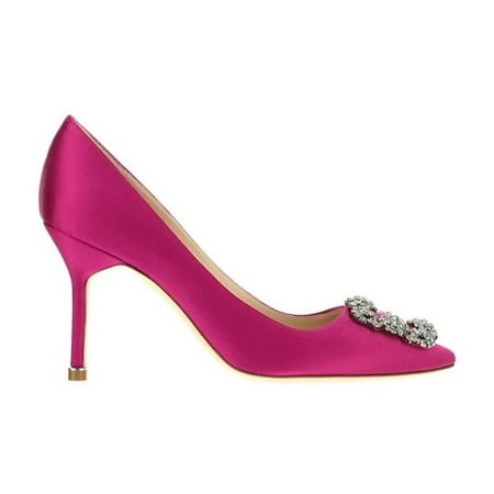 Manolo Blahnik Woman Hangisi Satin Pumps Pink Sizes IT 34-50 2/3