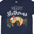 thumbnail image 4 of Inktastic Merry Slothmas Cute Christmas Sloth in Hat with Lights Boys or Girls Toddler T-Shirt, 4 of 5