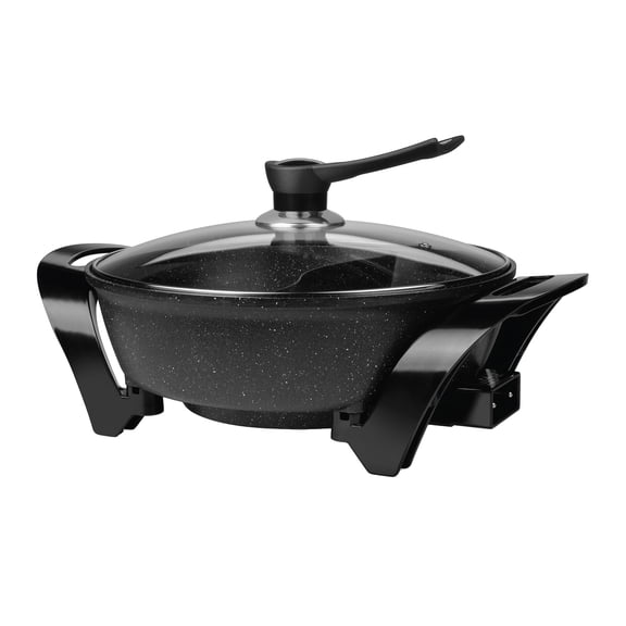 Brentwood 6-Qt. 1,600-Watt Electric Nonstick Shabu Shabu Hot Pot with Divider