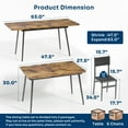 thumbnail image 3 of Lofka Dining Table Set for 4-6 People,63" Extendable Kitchen Table and Chairs with Storage Rack,Brown, 3 of 10