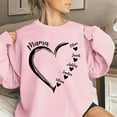 thumbnail image 2 of Penkiiy Personalized Nickname Mom Grandma Hearts with Kid Names Sweatshirt, Christmas Mom Grandma Shirt Gifts for Women Pink, 2 of 5