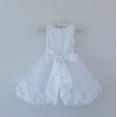 thumbnail image 2 of Ekidsbridal White Wedding Pageant Floral Lace Bodice Rose Petal Tulle Flower Girl Dress for Toddlers Ceremony Formal Evening Gown 165s m, 2 of 3
