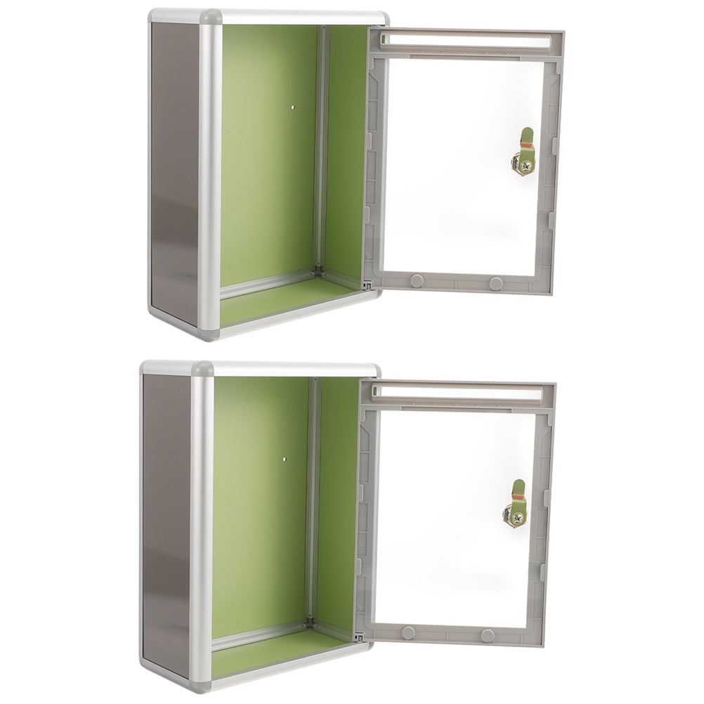 WHAMVOX  2 Pcs Modern Mailbox Wall Mount Transparent Office
