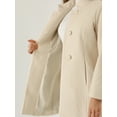 thumbnail image 5 of MODA NOVA Juniors Winter Stand Collar Long Sleeve Single Breasted Long Overcoat, 5 of 5