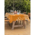 thumbnail image 3 of Outdoor Tablecloths with Umbrella Hole & Zipper, Burnt Orange Botanical 60 x102 Inch Rectangle Tablecloths, Farmhouse Laugh Love Leaves Waterproof Table Cloth, Patio/Pool/Picnic Table Covers, 3 of 8