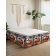 thumbnail image 2 of Thanksgiving Pumpkin Bed Skirt Queen Size 16 Inch Drop, Welcome Bird Maple Leaves Black Plaid Wrap Around Dust Ruffle Bedskirts, Wrinkle & Fade Resistant Easy Fit Bedskirt with Adjustable Elastic, 2 of 8