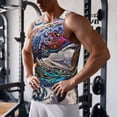 thumbnail image 5 of Picia Psychedelic Shark Artwork Printed Men’s Performance Tank, Men's Workout Tank Top Moisture-Wicking Tank Top Muscle tee, Breathable Workout Shirt-Medium, 5 of 7