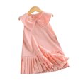 thumbnail image 2 of KYAIGUO Kids Toddler Girls Summer Doll Neck Dress A-Line Princess Dresses Ruffle Sleeveless Sundress Skirt for 4-7 Years Old, 2 of 9