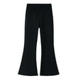 thumbnail image 2 of Girls Flare Legging Pants Kids High Waisted Bell Bottoms Boot Cut Yoga Dance Flared Trousers Lightweight Outdoor Pants Black 10Y, 2 of 9