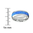 thumbnail image 4 of Metal Masters Mens Tungsten Carbide Wedding Band Dome Ring Blue Green Simulated Opal Inlay 8mm 11, 4 of 7
