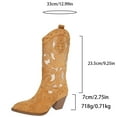 thumbnail image 2 of SACFOF Cowgirl Boots Women Chunky Heel Knee High Cowboy Boots Mid Calf with Chunky Heel Retro Embroidery Western Boots, 2 of 7