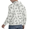 thumbnail image 6 of Uemuo Hand Drawn Squirrel Pattern Men's Hoodie - Casual Pullover Hoodie with Kangaroo Pocket, Stylish Hooded Sweatshirt for Everyday Wear-Medium, 6 of 7