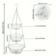 thumbnail image 5 of Shoreew 3-Tier Hanging Fruit Basket Stainless Steel Storage Basket Foldable Wire Organizer for Fruits Vegetables Toiletries, 5 of 6
