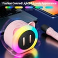 thumbnail image 2 of Karaoke Microphone Machine Toys for Kids Adults, Mini Portable Bluetooth Speaker with 2 Wireless Mics, Christmas Birthday Gifts for Boys Girls (Pink) ﻿, 2 of 7