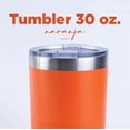 thumbnail image 4 of Vasos de Acero Inoxidable - Termo Tumbler | Vaso Térmico de 30oz - 900ml | Mantiene La Temperatura Entre 8 y 24 Horas - Bebidas Frias y Calientes | Tapa naranja 30oz - 900ml NORDAY 30TBLACK, 4 of 6