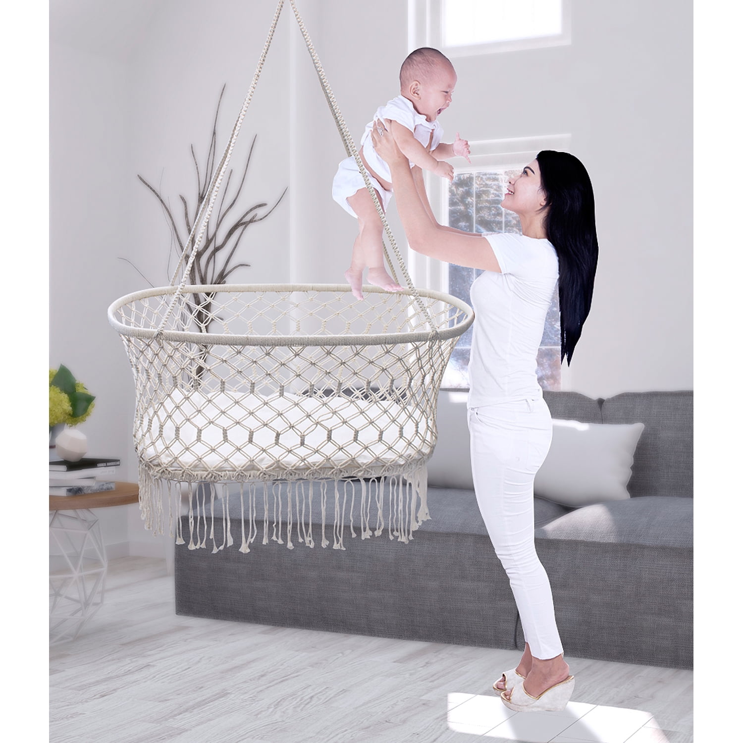 Sorbus Baby Crib Cradle, Hanging Bassinet and Portable Swing, , - Walmart.com